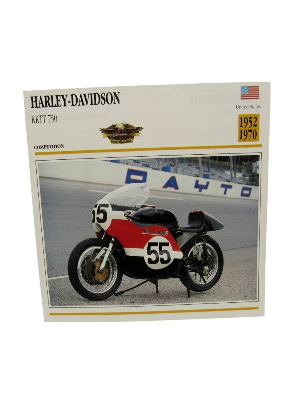 Harley-Davidson KRTT 750 1952-1970 United States Atlas Motorcycle Card-No US Dut